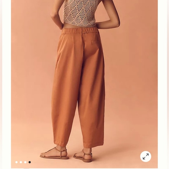 Maeve Curve Poplin Barrel Pants Anthropologie - Picture 2 of 10